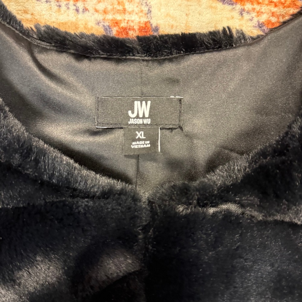 Jason Wu Black Faux Fur Bolero Cropped Jacket Short Sleeve‎ XL 689886468526 - Picture 3 of 7
